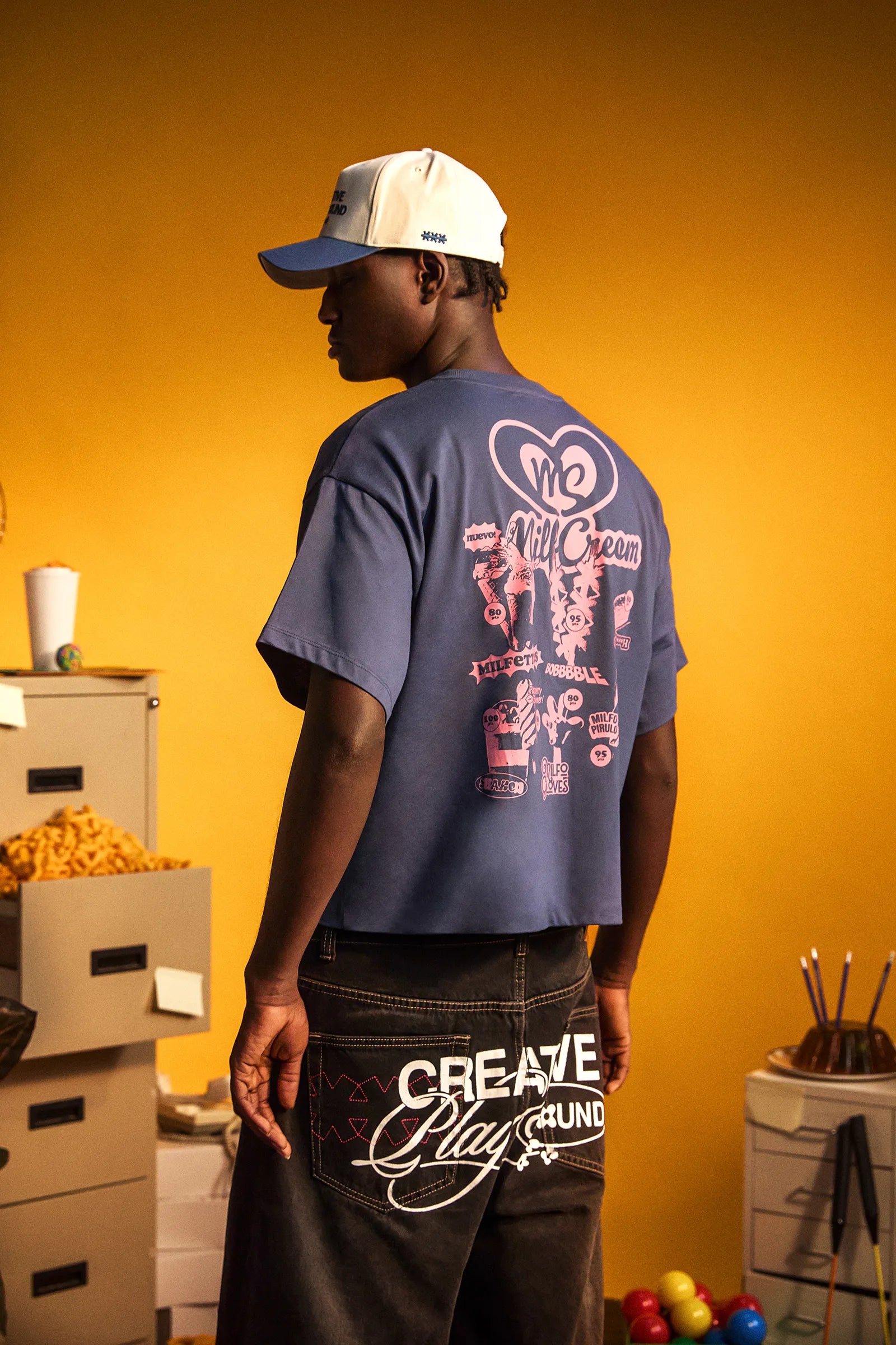 CREATIVE BLUE/CREAM CAP