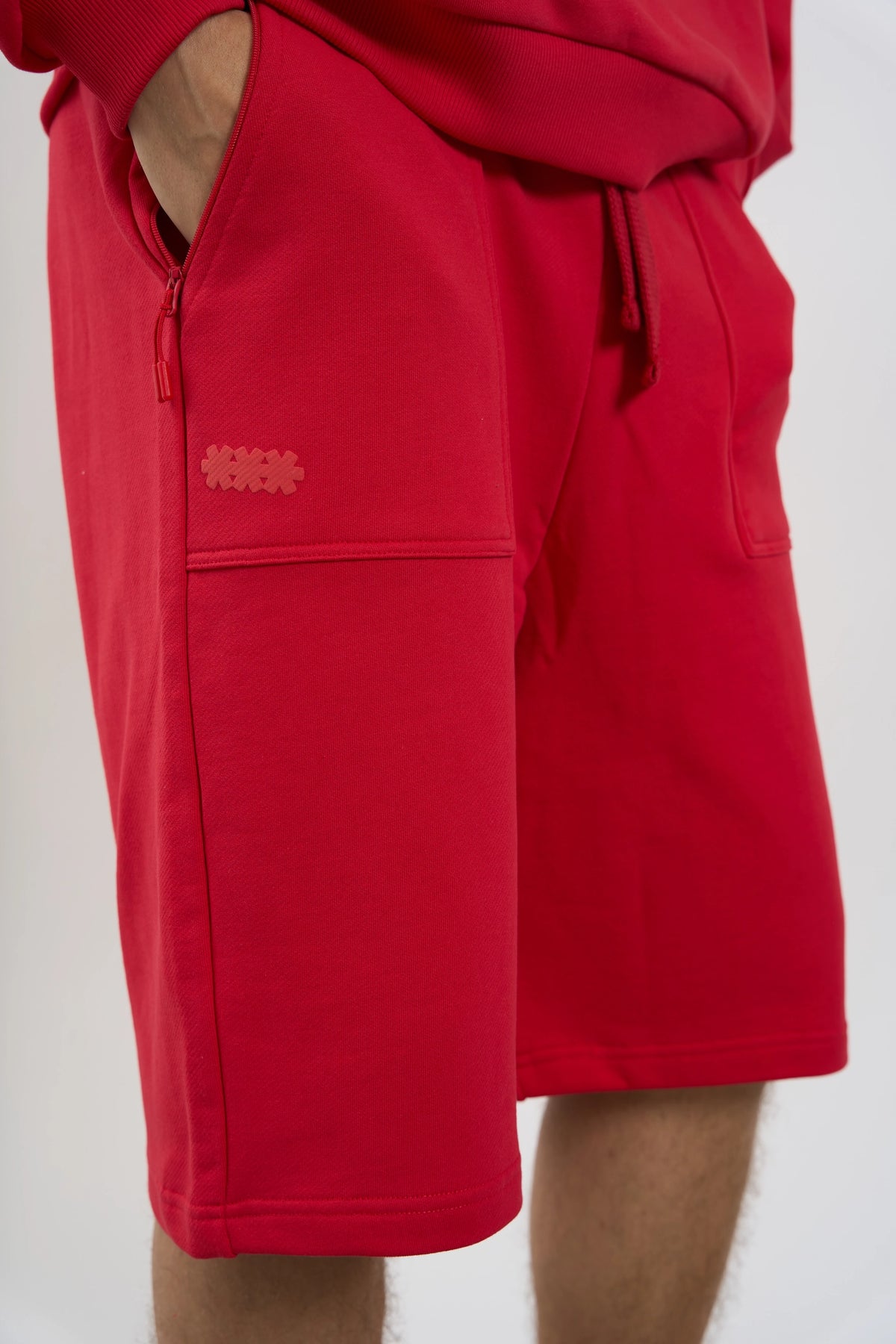 MS RED SWEAT JORTS